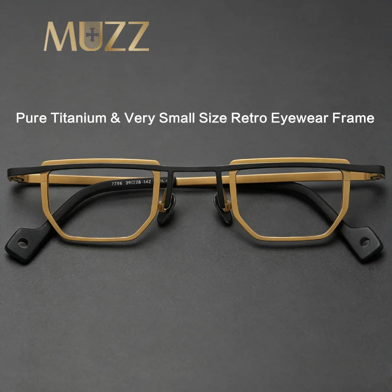 Muzz T7766 men's very small pure titanium prescription eyeglasses