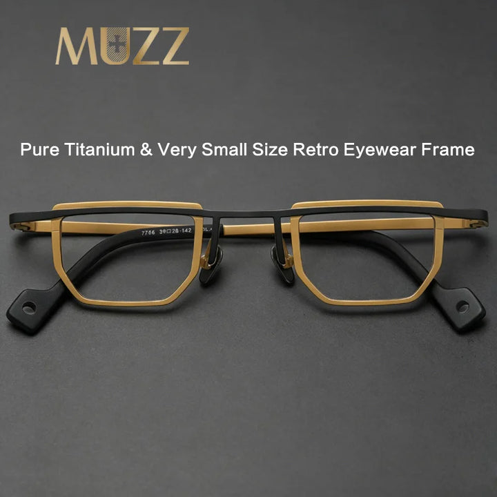 Muzz T7766 men's very small pure titanium prescription eyeglasses