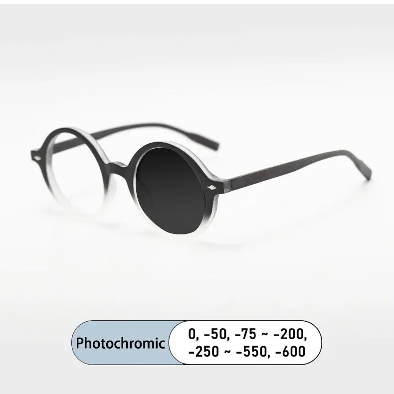 Kocolior Unisex Full Rim Round Tr 90 Alloy Photochromic Reading Glasses 75260.