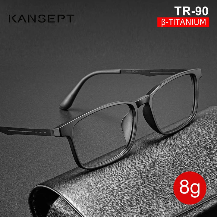 Kansept Unisex Full Rim Square Tr 90 Titanium Reading Glasses Reading Glasses Kansept