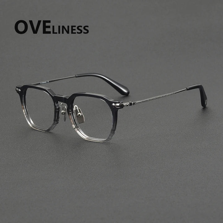 Oveliness Unisex Full Rim Square Titanium Acetate Eyeglasses 322146