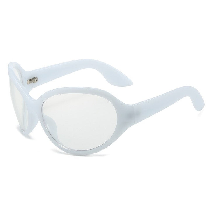 CCSpace Women's Full Rim Oversized Oval PC Eyeglasses 56356 Full Rim CCspace White  