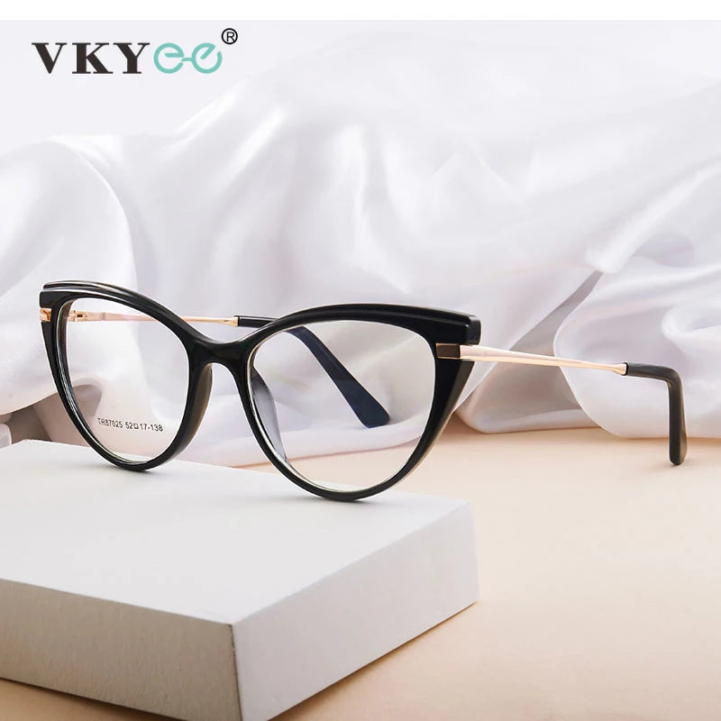 Vicky Women's Full Rim Oval Cat Eye Tr 90 Alloy Reading Glasses 87025