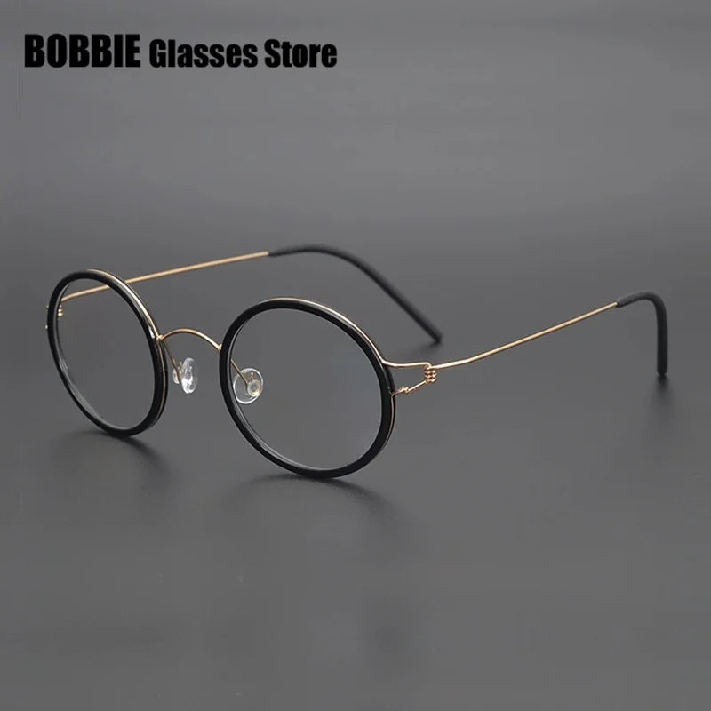 Bobbie Women's Full Rim Round Acetate Titanium Eyeglasses 224550