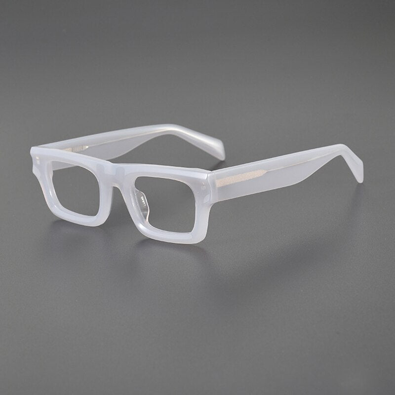 Gatenac Unisex Full Rim Square Acetate Eyeglasses Gxyj1101 Full Rim Gatenac Light Gray  