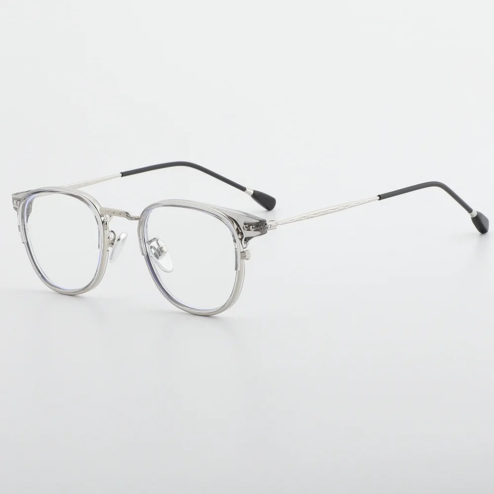 Cubojue Unisex Full Rim Square Tr 90 Titanium Reading Glasses 71406