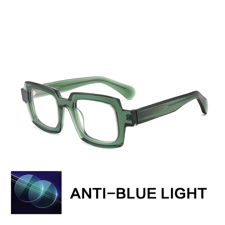 Gatenac Unisex Full Rim Big Square Acetate Reading Glasses 882219