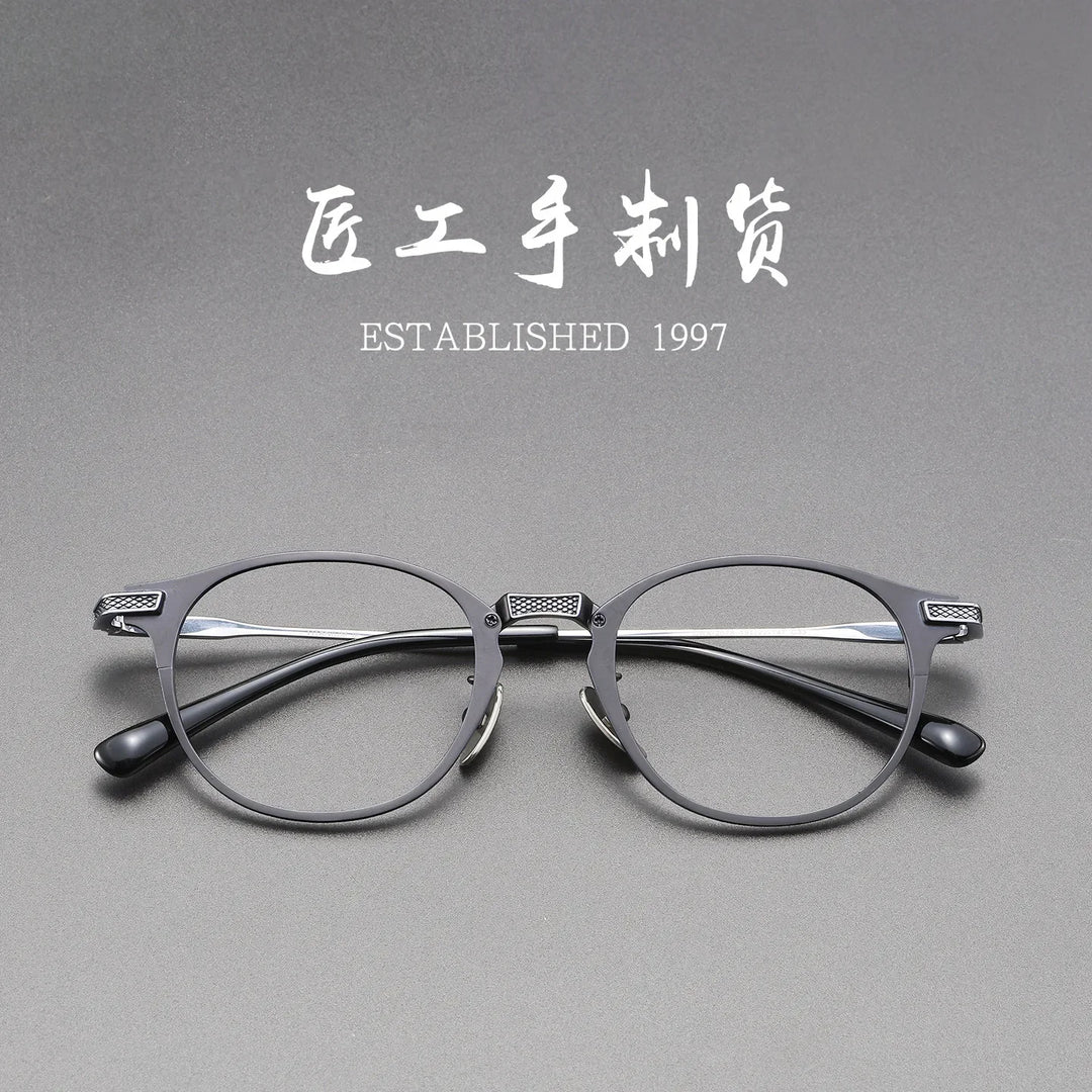 Bclear Unisex Full Rim Round Titanium Eyeglasses SM-DRX-2078
