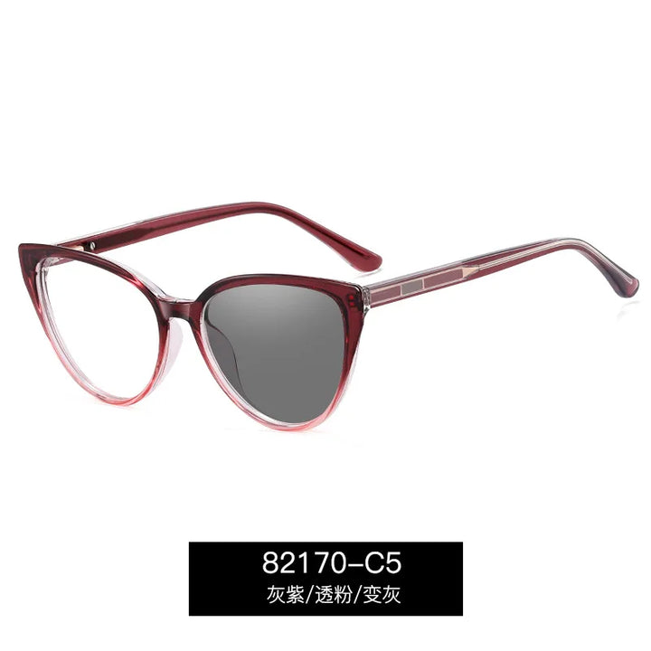 Reven Jate Women's Full Rim Oval Tr 90 Photochromic Eyeglasses 382170