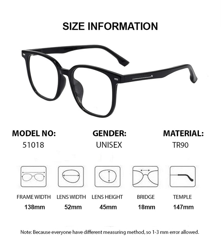 Summer Flower Women's Full Rim Square Tr 90 Titanium Eyeglasses 51018