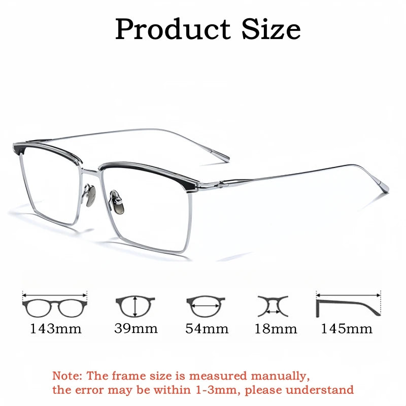Yimaruili Men's Full Rim Square Acetate Titanium Eyeglasses 88876