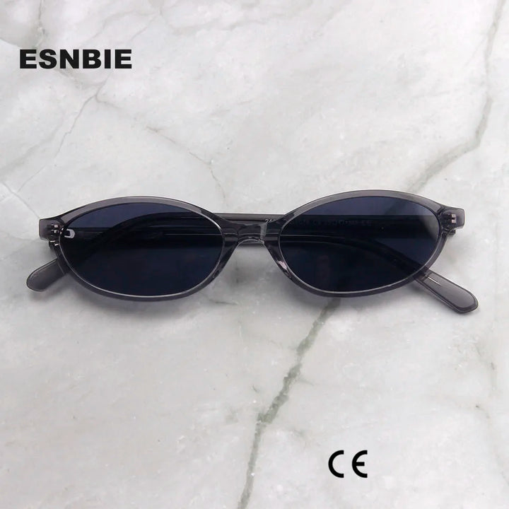 Esnbie Unisex Full Rim Oval Acetate Polarized Sunglasses 240781