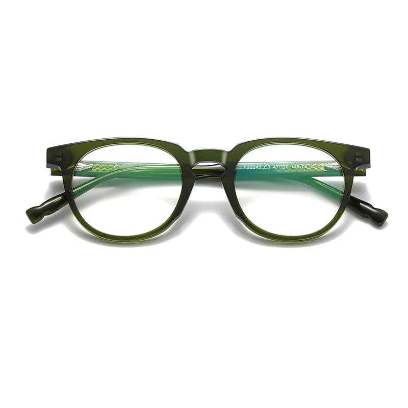 CCspace Women's Full Rim Round Acetate Reading Glasses 802574