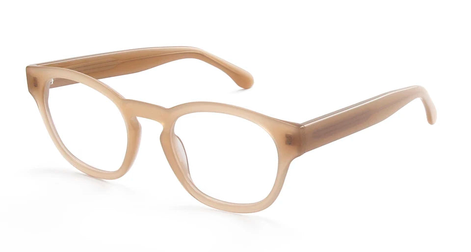Esnbie Unisex Full Rim Round Square Acetate Eyeglasses 240611