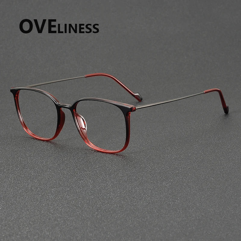 Oveliness Women's Full Rim Square Tr 90 Titanium Eyeglasses 922345