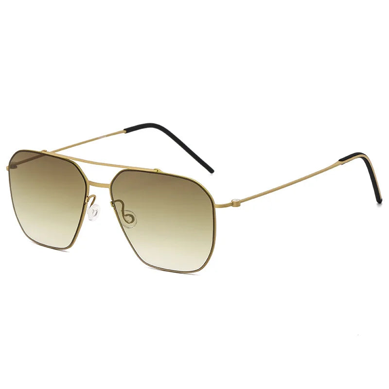 Black Mask Women's Full Rim Square Double Bridge Titanium Sunglasses 398804