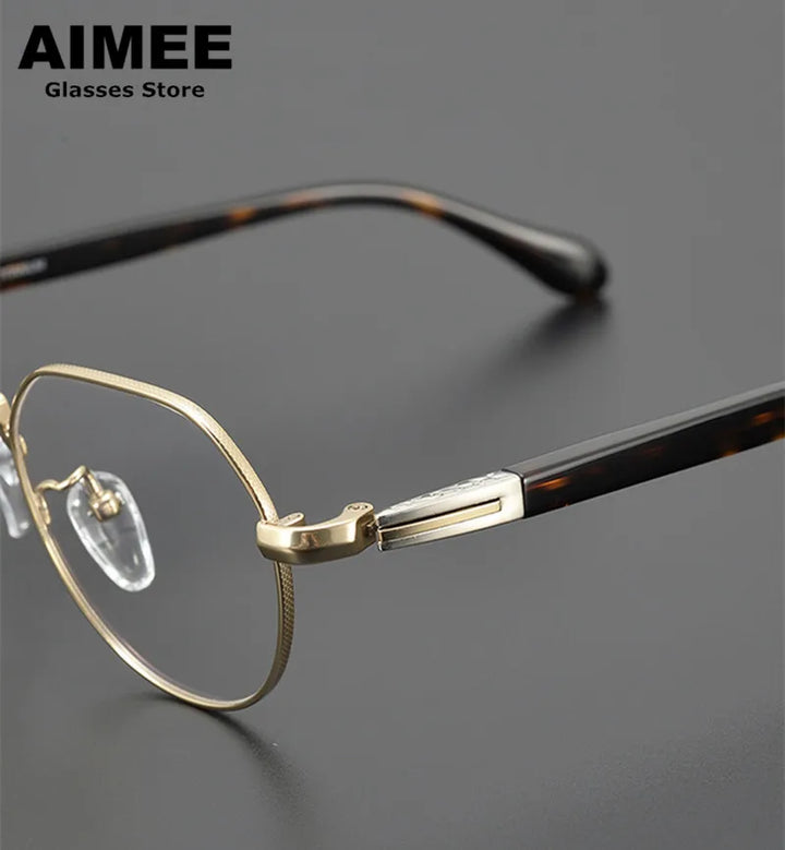 Aimee Unisex Full Rim Flat Top Oval Titanium Acetate Eyeglasses 111993 Full Rim Aimee   