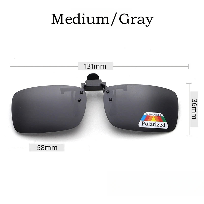 Yimaruili Unisex Square Polarized Alloy Plastic Clip On Sunglasses  FuzWeb  Medium Gray  
