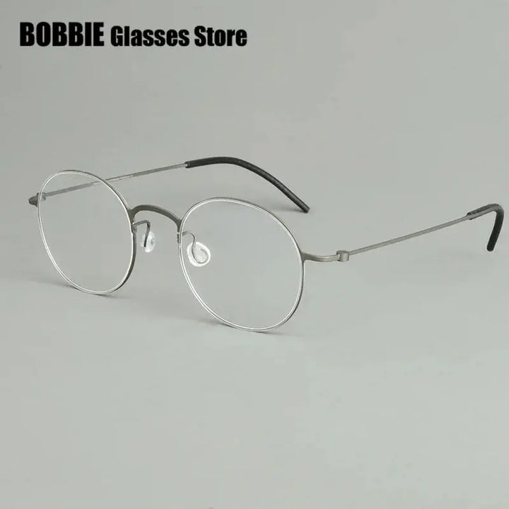 Bobbie Full Rim 55O400 Unisex Screwless Titanium Round Frames FuzWeb
