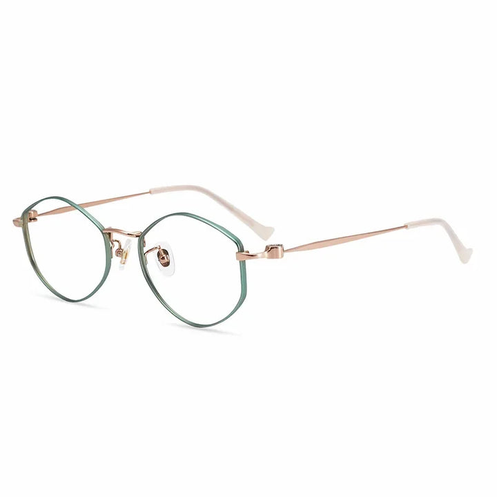 Aror Women's Full Rim Irregular Polygon Oval Titanium Eyeglasses 14941 Full Rim Aror C3