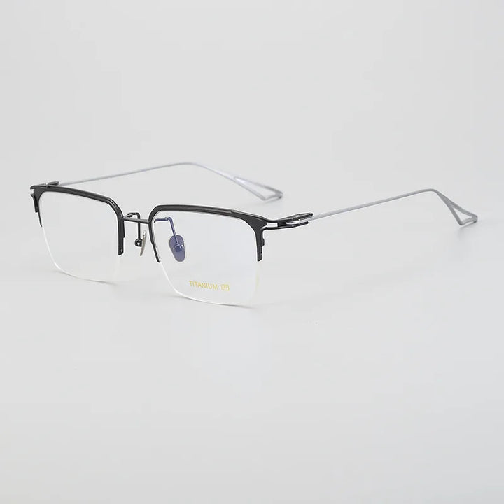 Hewei Unisex Semi Rim Square Titanium Eyeglasses 1320 Semi Rim Hewei C4  