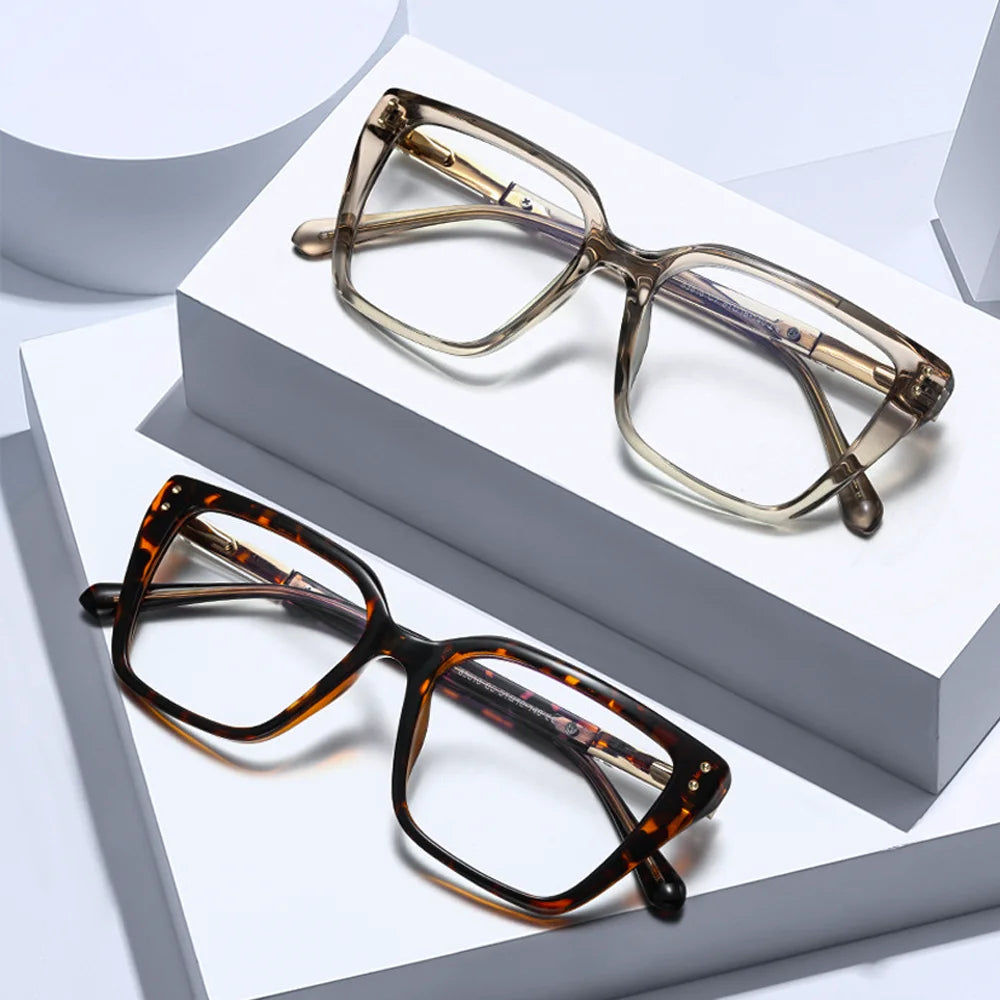 Ralferty Women's Full Rim Square Tr 90 Titanium Eyeglasses 883616