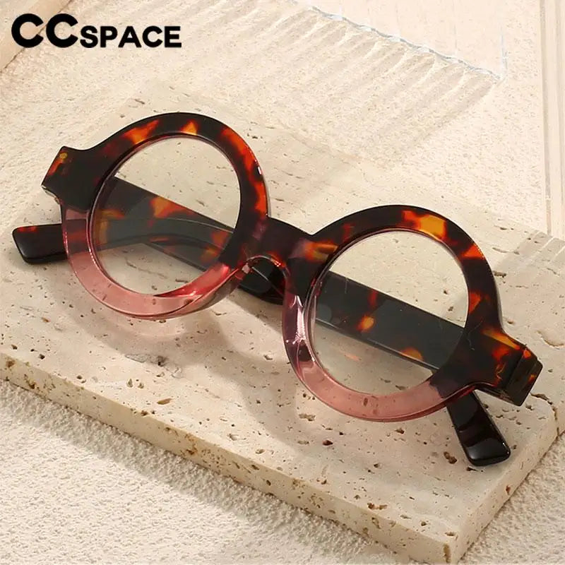 CCspace Women's Full Rim Round Thick Polycarbonate Reading Glasses 57557 Reading Glasses CCSpace   