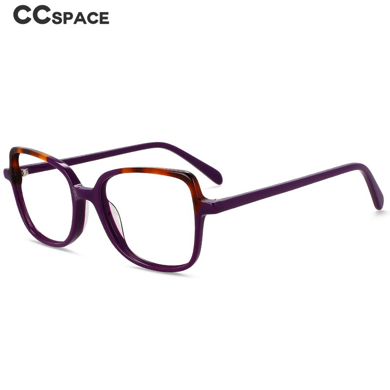 CCSpace Unisex Full Rim Square Cat Eye Acetate Titanium Eyeglasses 55908 Full Rim CCspace   