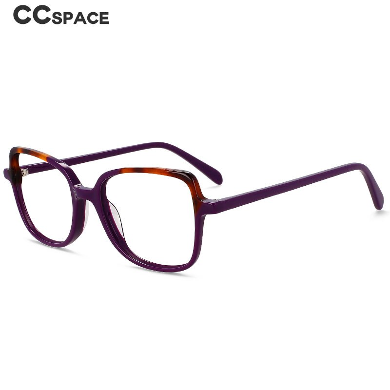 CCspace Unisex Full Rim Square Cat Eye Acetate Titanium Eyeglasses 55908 Full Rim CCspace   