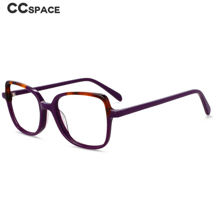 CCSpace Unisex Full Rim Square Cat Eye Acetate Titanium Eyeglasses 55908 Full Rim CCspace   