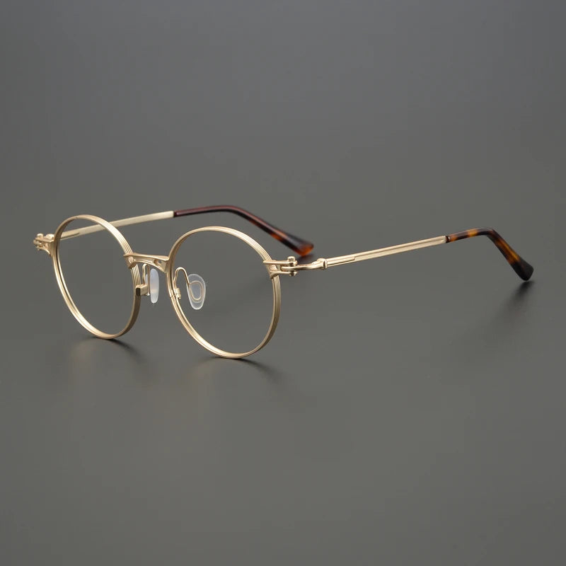 Black Mask Men's Full Rim Big Round Titanium Eyeglasses 75891