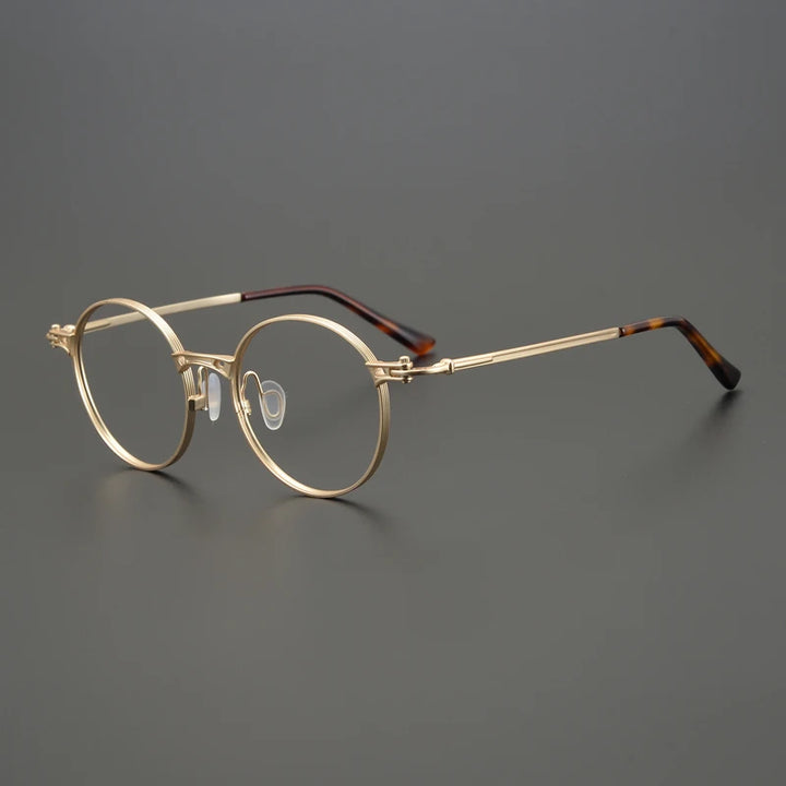Black Mask Men's Full Rim Big Round Titanium Eyeglasses 75891