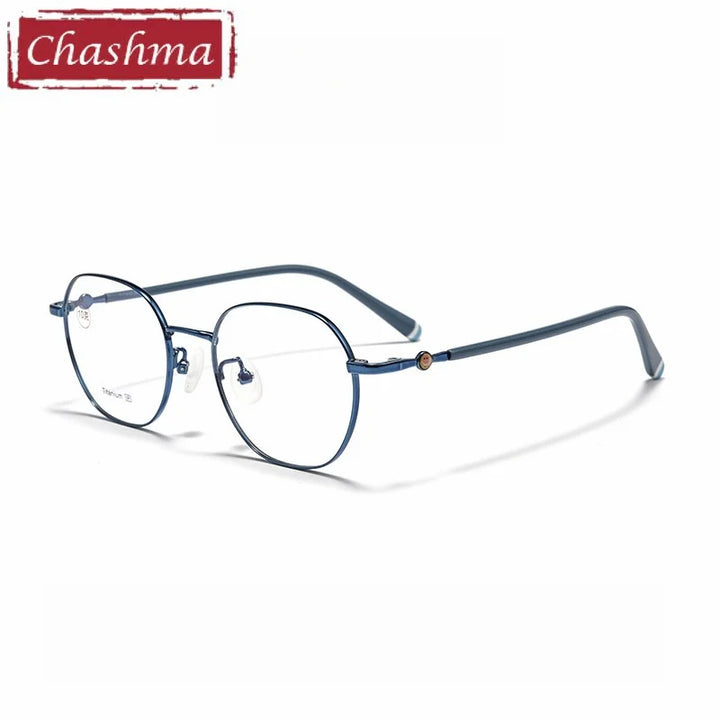 Chashma Ochki Unisex Youth's Full Rim Polygon Titanium Eyeglasses 881028