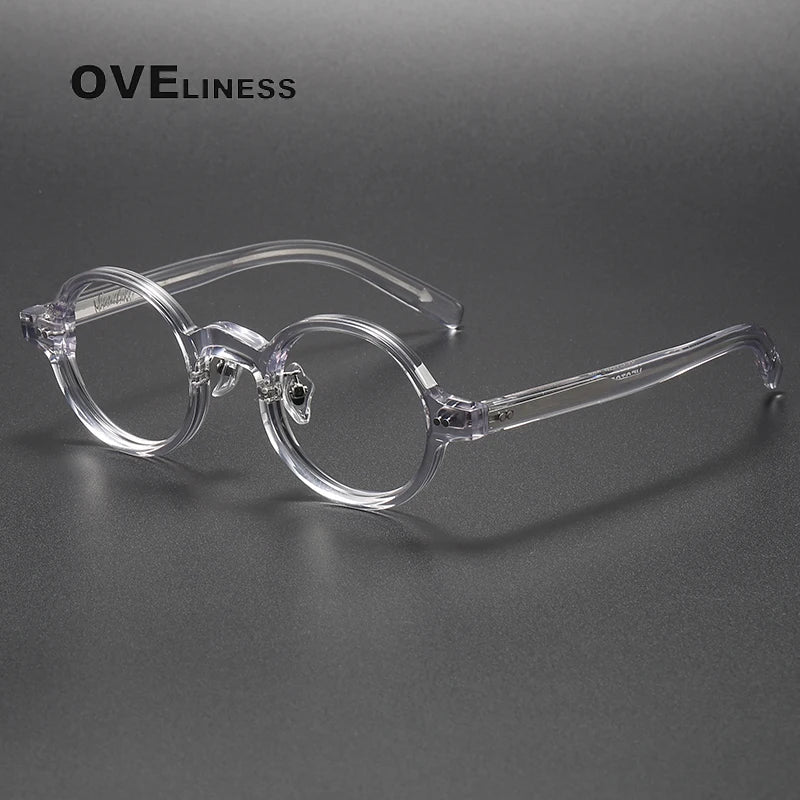 Oveliness Unisex Full Rim Round Acetate Eyeglasses V005 Full Rim Oveliness transparent  