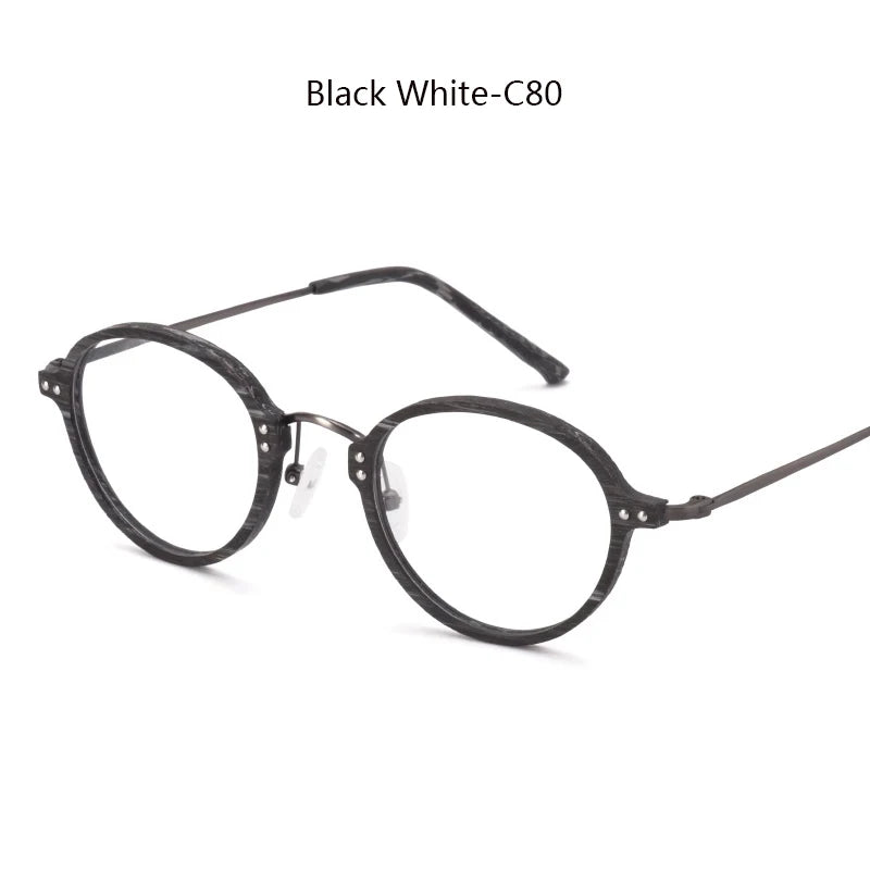 Hdcrafter Womens Full Rim Round Acetate Titanium Frames 810300 — view 4 | Hdcrafter Eyeglasses at FuzWeb