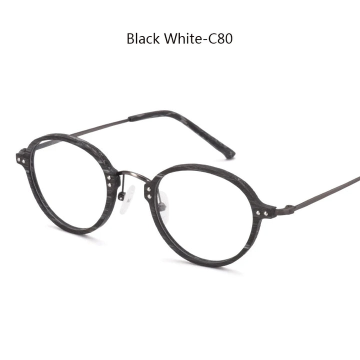Hdcrafter Womens Full Rim Round Acetate Titanium Frames 810300 — view 4 | Hdcrafter Eyeglasses at FuzWeb