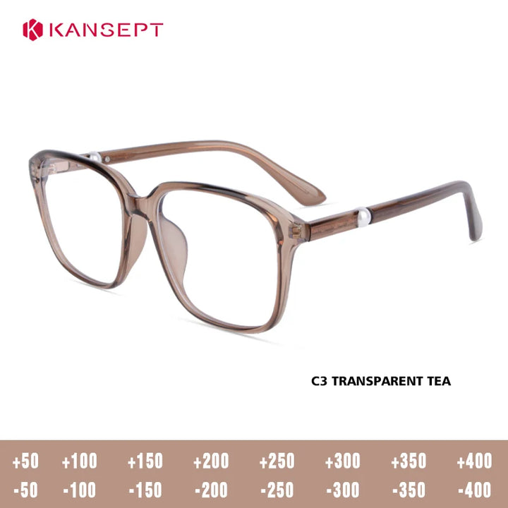 Kansept Unisex Full Rim Square Tr 90 Alloy Reading Glasses 77222