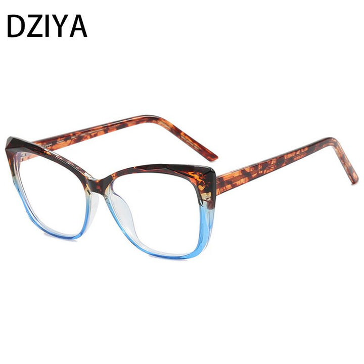 Dziya Unisex Full Rim Square Cat Eye Tr 90 Titanium Presbyopic Reading Glasses 60861 Reading Glasses Dziya +25 C2 