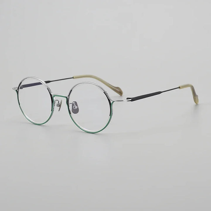 Aror Unisex Full Rim Round Titanium Eyeglasses 49242 Full Rim Aror C4