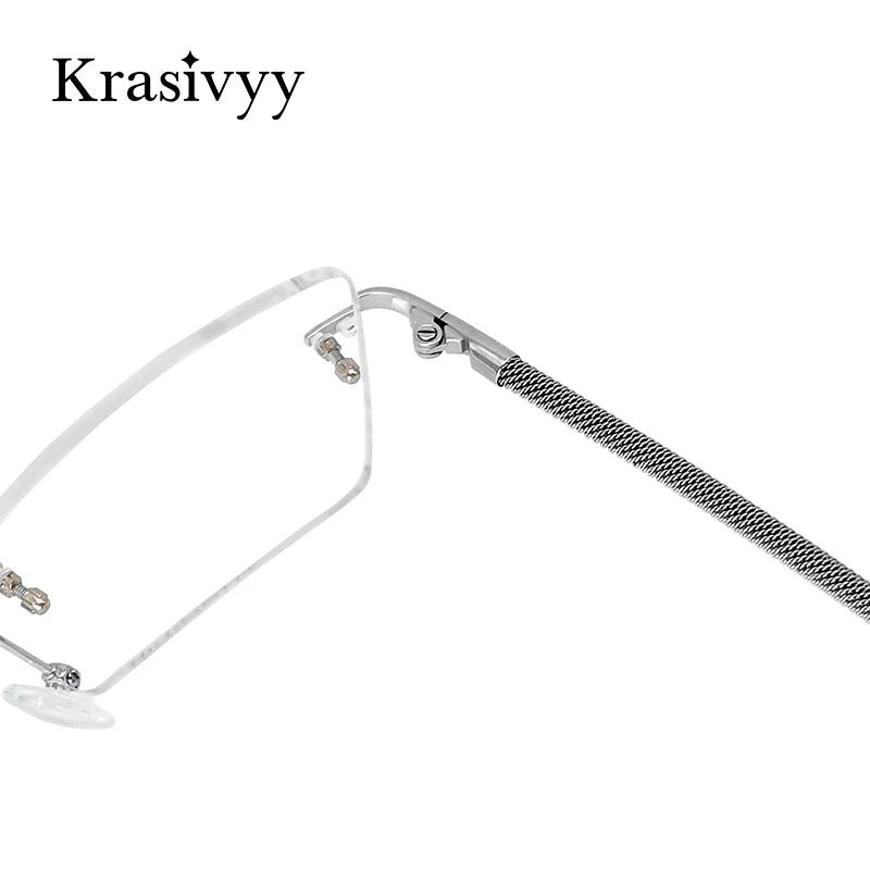 Krasivyy Unisex Rimless Square Titanium Eyeglasses 1657 Rimless Krasivyy   