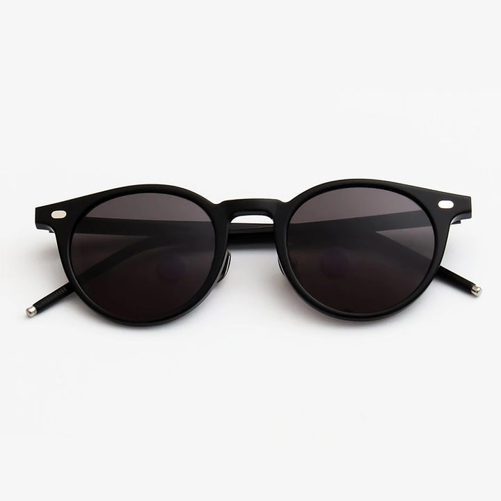 Black Mask Unisex Full Rim Round Acetate Polarized Sunglasses BM-NO3S
