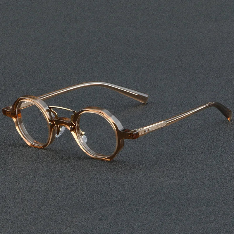 Cubojue Unisex Full Rim Double Bridge Small Round Plastic Reading Glasses 86009 Reading Glasses Cubojue brown 0 