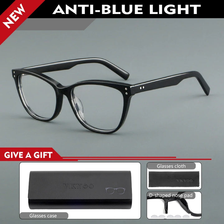 Vicky Women's Full Rim Square Cat Eye Acetate Reading Glasses 688022