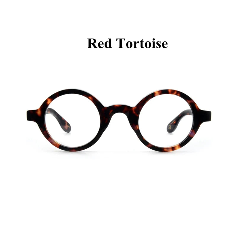 Black Mask Full Rim Round Acetate Optical Eyeglasses 424221 Full Rim Black Mask Red Tortoise  
