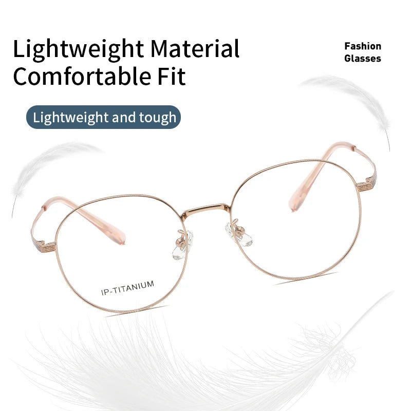 KatKani Unisex Full Rim Flat Top Round Titanium Eyeglasses 98549 Full Rim KatKani Eyeglasses   