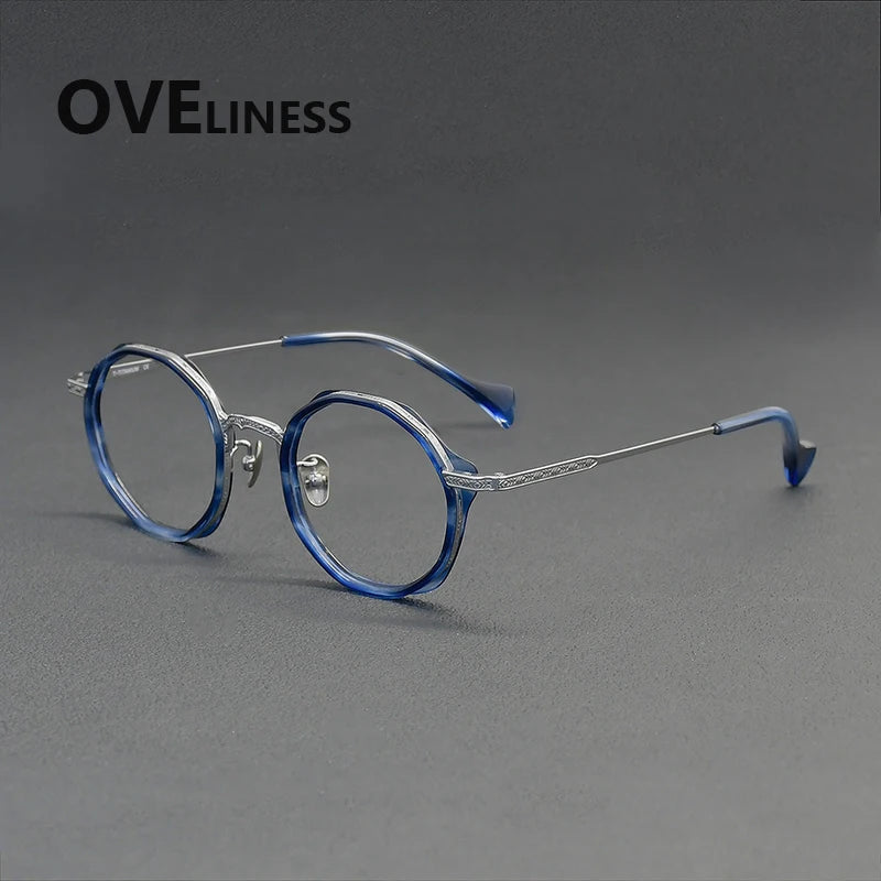 Oveliness Women's Full Rim Round Titanium Acetate Eyeglasses 926007