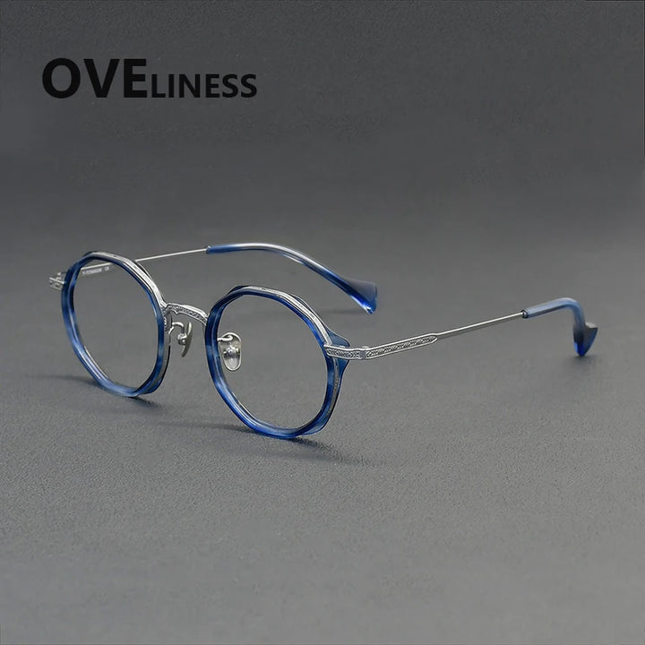 Oveliness Women's Full Rim Round Titanium Acetate Eyeglasses 926007
