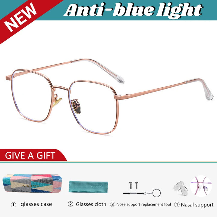 Vicky Women's Full Rim Polygon Square Steel Reading Glasses 618322