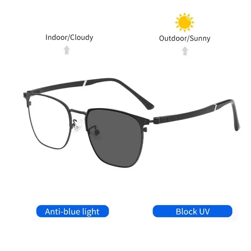 Kocolior Unisex Full Rim Square Titanium Alloy Hyperopic Reading Glasses 6120 — view 5 | Kocolior at FuzWeb