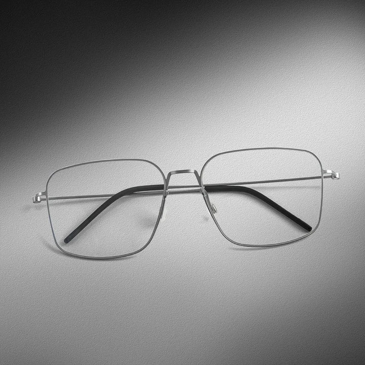 Black Mask Unisex Full Rim Square Screwless Titanium Eyeglasses 195538